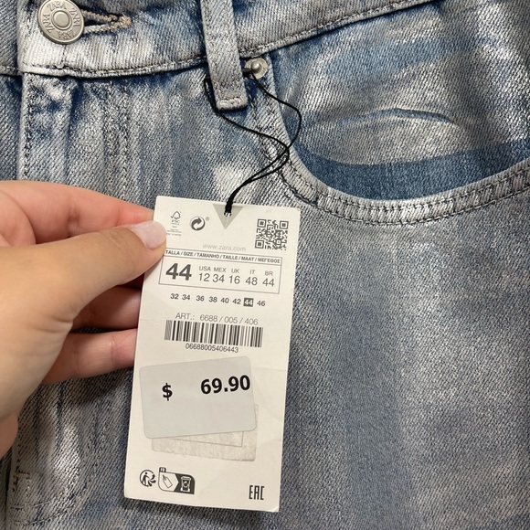 Zara mid rise metallic jeans - Picture 3 of 3